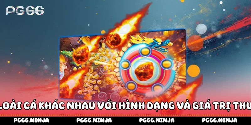 Có hơn 20 loài cá khác nhau với hình dạng và giá trị thưởng riêng